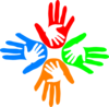 Four Colored Hands 1 Clip Art