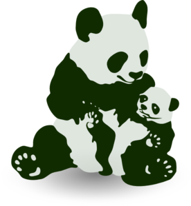Panda Bear With Panda Baby Clip Art