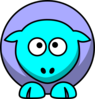 Sheep 2 Toned Blues Looking Up Crossed-eyed Clip Art