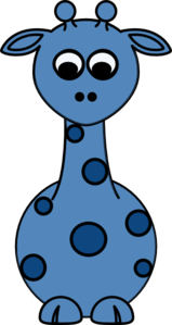 Giraffe-front Blue No Smile Clip Art