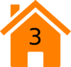 Three Orange House Clip Art