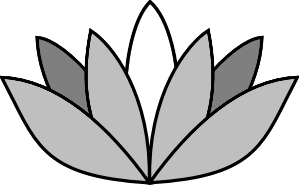 Greyscale Lotus Flower Clip Art at Clker.com - vector clip art online