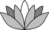 Greyscale Lotus Flower Clip Art