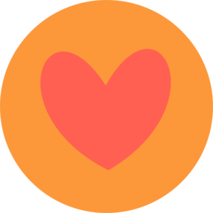 Coral Heart In Circle Clip Art