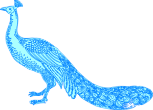 Blue Peacock 2 Clip Art