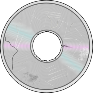Severely Damaged Compact Disc Clip Art