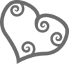 Single Scrollwork Heart Clip Art
