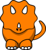 Orange Tricertop Dino Clip Art