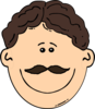 Smiling Brown Hair Man With Mustache Clip Art