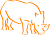 Orange Rhino Clip Art