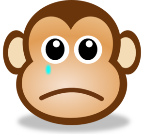 Sad Monkey Face 2 Clip Art