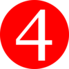 Red, Rounded,with Number 4 Clip Art