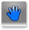 Boton Gris Mano Azul Bl Clip Art