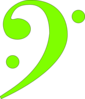 Bass Clef Lime Green Clip Art