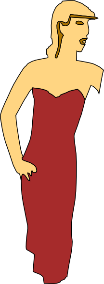 Cartoon Lady Wearing Fashion Dress Clip Art at Clker.com - vector clip