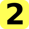 Yellow Rounded Number 2 Clip Art