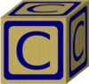 Alphabet Block  C  Clip Art