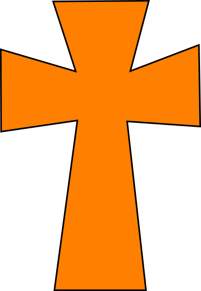 Medieval Cross Orange Black Clip Art at Clker.com - vector clip art