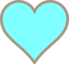 Think Line Turquoise And Brown Heart Clip Art