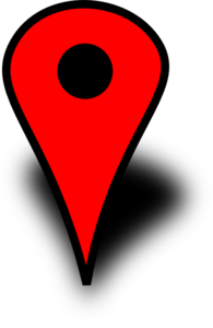 Red Map Pin Black Outline And Dot Clip Art