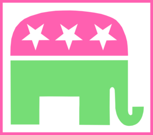 Republican Party Elephant With Border Clip Art