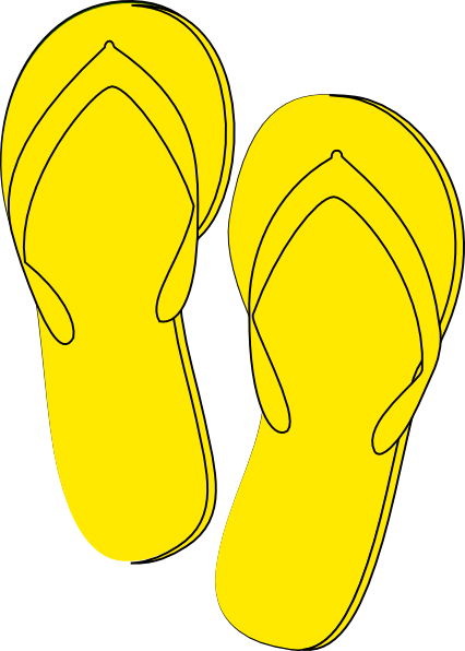Yellow Flip Flops Clip Art at Clker.com - vector clip art online ...