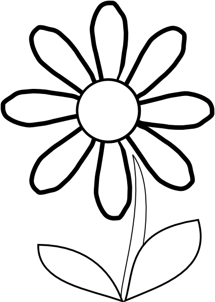 White Daisy With Stem Clip Art at Clker.com - vector clip art online ...