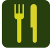 Green And Yellow Knife And Fork Clip Art