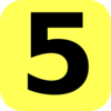 Yellow Rounded Number 5 Clip Art
