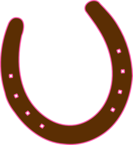 Pink Brown Horseshoe Clip Art