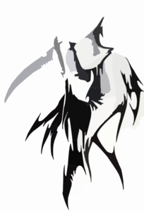 Tribal Grim Reaper Tattoo Wicked Cool Clip Art at Clker.com - vector