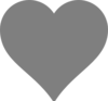 Solid Dark Grey Heart Clip Art