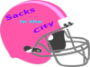 Pink Football Helmet Revised Clip Art