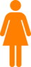 Orange Female Restroom Symbol Clip Art