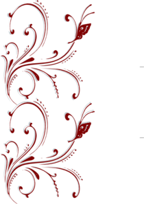 Red Butterfly Scroll Clip Art