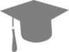 Grey Graduation Hat Clip Art