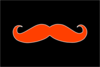 Burnt Orange Mustache Clip Art