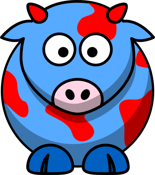 Blue/red Cow Clip Art at Clker.com - vector clip art online, royalty