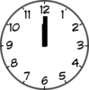 Noon Clock Grey Clip Art