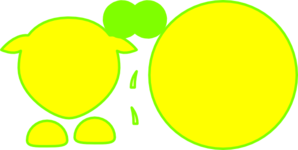 Sheep Bright Yellow W/green Outline Clip Art