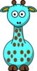 Light Blue Giraffe With 18 Dots-fixed Nose Clip Art