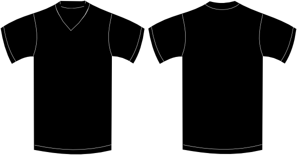 V Neck Black Tshirt Clip Art at Clker.com - vector clip art online ...