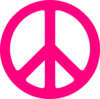 Hot Pink Peace Sign Clip Art