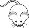 White Mouse Trimmed Clip Art