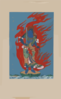 [mythological Blue Buddhist Or Hindu Figure, Full-length, Standing On Small Island Among Waves, Facing Right, Against Backdrop Of Flames With Phoenix Head] Clip Art