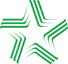Green Gradient Star With Stripes Clip Art