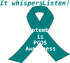 Pcos Ribbon- It Whispers. Listen! September Is Pcos Awareness Month Clip Art