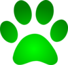 Green Paw Print With Gradient Clip Art