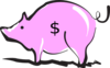 Shiny Pink Piggy Bank Clip Art