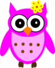 Baby Pink Owl Clip Art